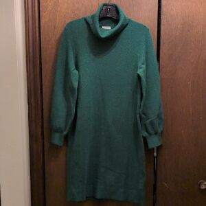 J. Crew Forest Green Turtleneck Sweater Dress